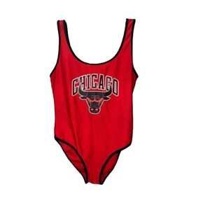 NBA Chicago Bulls Red Swimsuit Leotard LARGE Authentic Tag